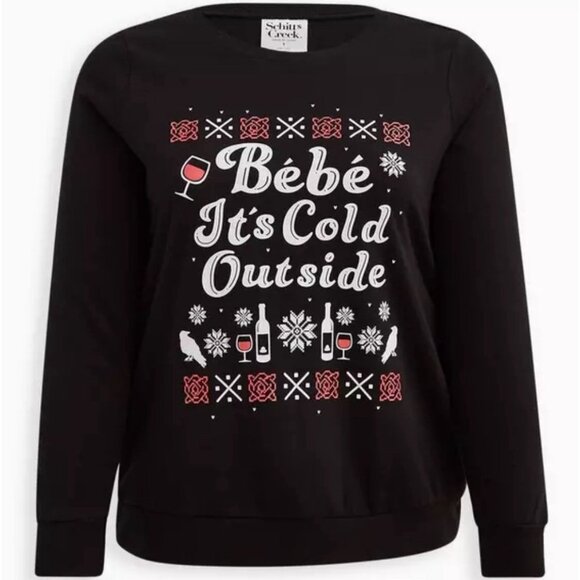 Torrid Size 4 Schitt's Creek Christmas Crewneck Sweater “Bebe It's Cold Outside” - Picture 1 of 7